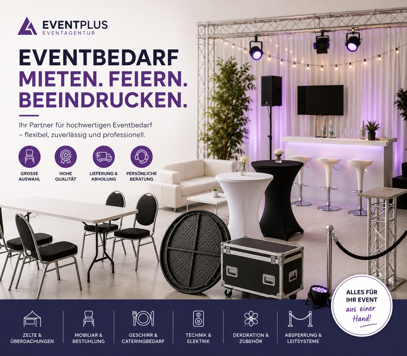 Festlich ausgestattetes Event